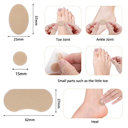 Sibba 6 Sheets Thin Moleskin Tape Flannel Pads, Adhesive Foam Blister For Feet, Foot Care Tape Patches Waterproof Shoe Heel Inserts Protectors Plasters Pads For Chafing Blister For Men Women #TOP2