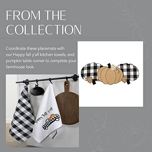 Elrene Home Fashions Happy Fall Y'all Autumn Burlap Placemat Set, 13" X 19", Set Of 4, Multi #TOP4