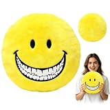 9.8 In Verity Plush, Horror Yellow Round Smiley Face Pillow ARG Plush Toy