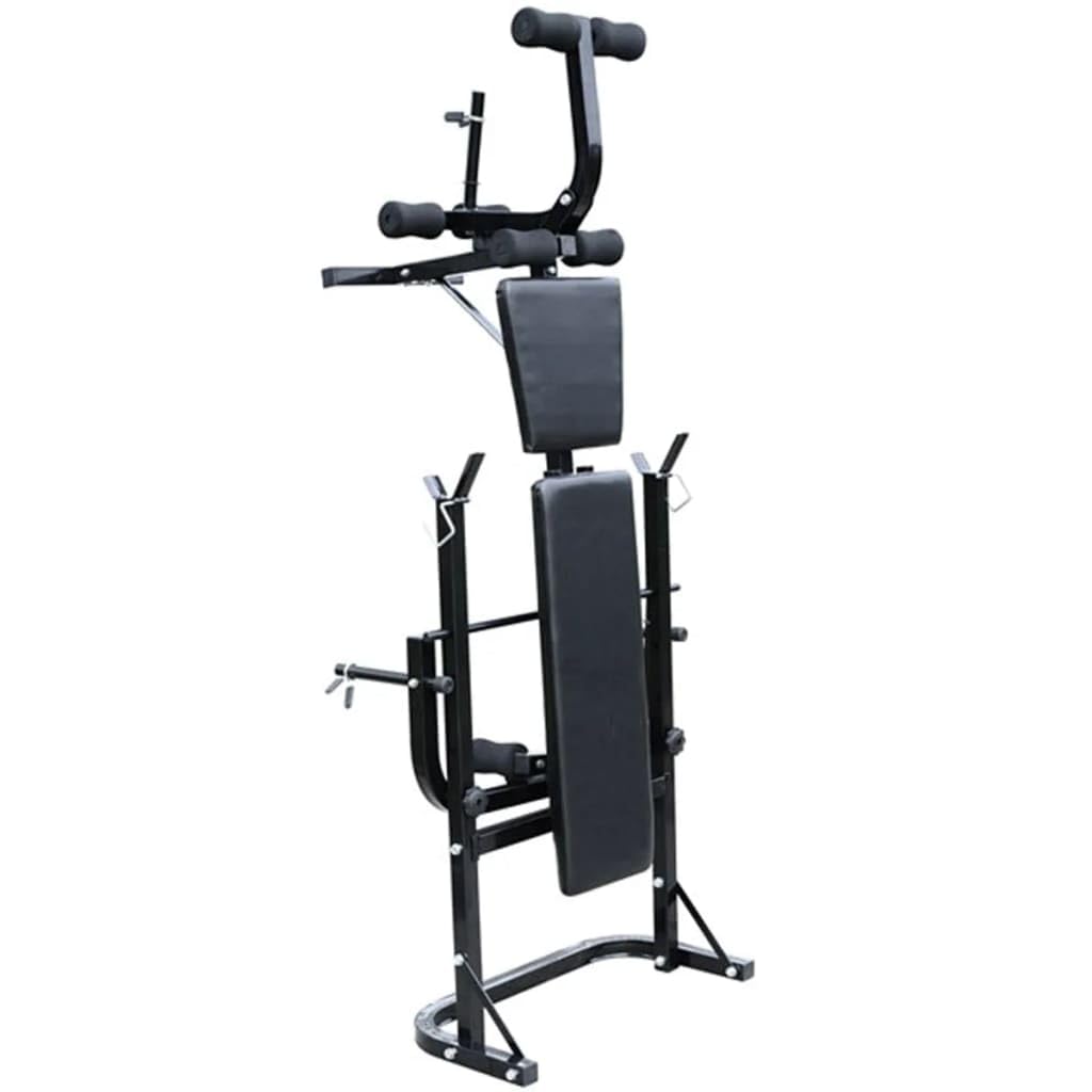 Składana ławeczka do podnoszenia ciężarów z zestawem hantli 90 kg, regulowana ławka treningowa do treningu siłowego, wielofunkcyjna ławka fitness w zestawie z długim hantlem i hantlami krótkimi