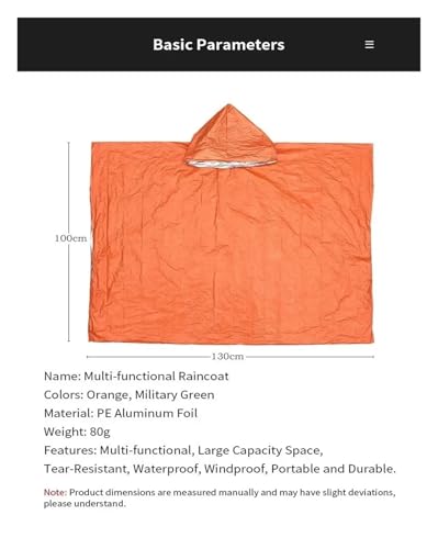 Couverture imperméable et poncho d'urgence de survie isolant