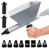 Pistolet Joint Électrique pour Mortier avec 8 Buses Amovibles et 2 Poignées, Pistolet à béton pour joint de mortier, Jointoyeuse pour le Jointoiement de Mortier, Murs en Pierre et Sols (Métal)