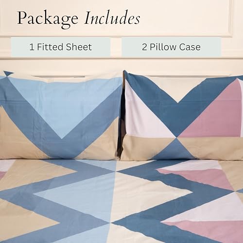 Image of Amazon Brand - Umi Cotton Fitted Bedsheet, Queen Size 78x60 Inches, Elastic Fit Bed Sheet, 10 Inch Deep Pocket, Soft Breathable Bedding, Durable Easy Care, with Pillow Cover-Ash Mustard