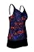 JINXUEER Women’s Plus Size Swimwear Floral Tankini Set Ruched Modest Two Piece Skirt Swimsuit