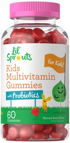 Kids Multivitamin Gummies with Probiotics | 60 Chewables | Natural Berry Flavor | Vegetarian, Non-GMO, Gluten Free Children's Supplement | by Carlyle | Packaging May Vary
