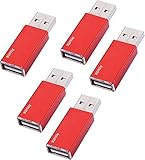 Ansumg Data Blocker USB - USB Blocker，100% Guaranteed Prevent Hacker Attack.Any Other USB Device Charging,USB-Data Blocker.Data Blockers for Apple Products (5 Red)