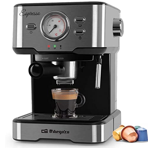 Cafetera Automática Para Espresso Orbegozo 1100W, 1.5 L. Compatible Cápsulas Nespresso. En Oferta Cafetera Ex5500 Automática Para Espresso 1100 W. 20 Bar Presión. Depósito 1.5 L. Compatible Cápsulas Nespresso.