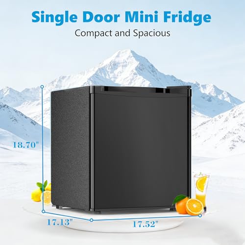 Image of Antarctic Star Mini Fridge with Freezer, Rated 1.6 cu.ft, Small Upright Refrigerator with Removable Shelves, 7 Adjustable Thermostat, Low Noise for Bedroom /Apartment /Office,