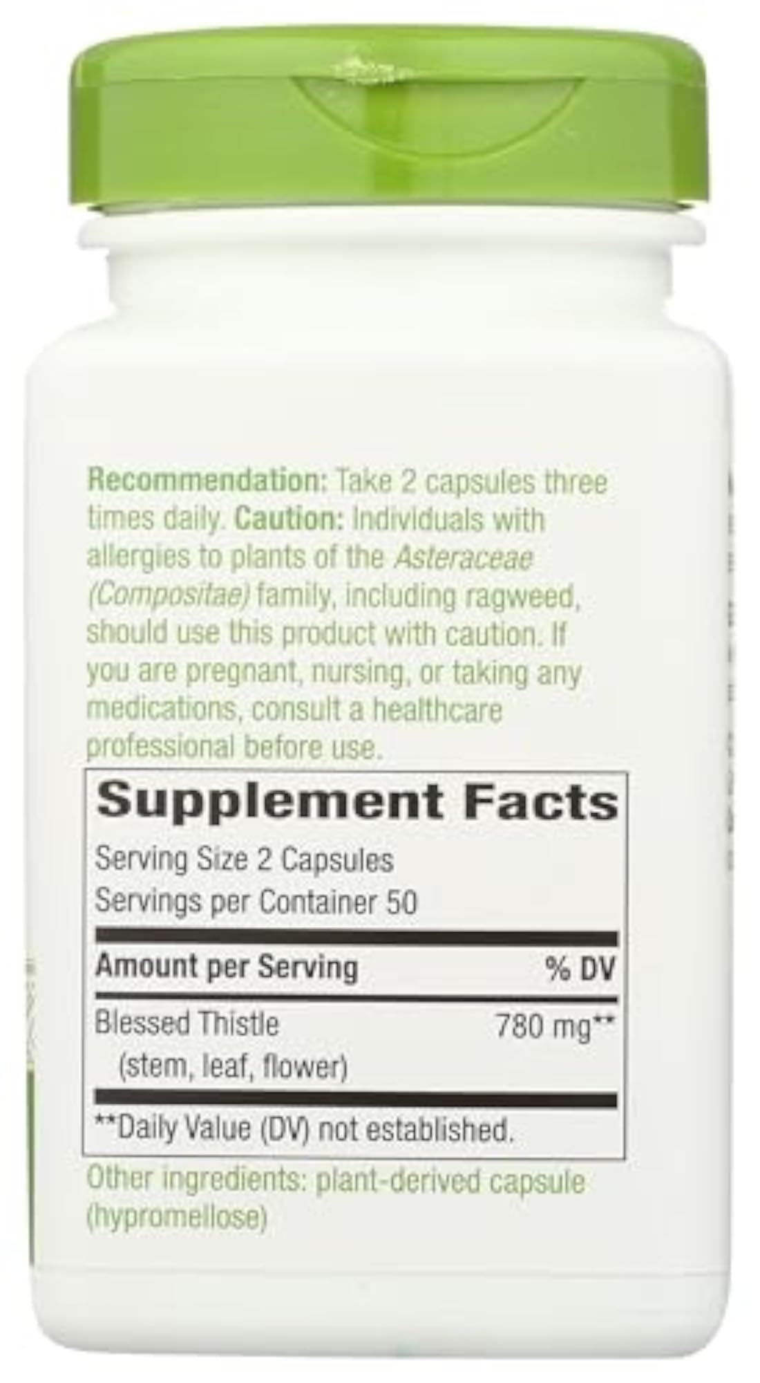 Blessed Thistle Herb, 100 Capsules