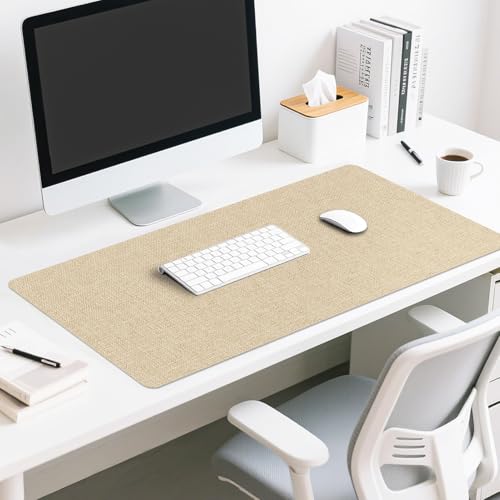 Sous-main de bureau en cuir kaki 100x50 cm | Tapis protecteur multicolore table