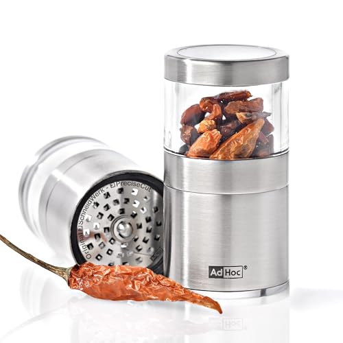 Foto von AdHoc MP206 Mini Chili- und Gewürzschneider VOYAGE, mit original SchneidWerk® (ohne Gewürz), Edelstahl/Acryl
