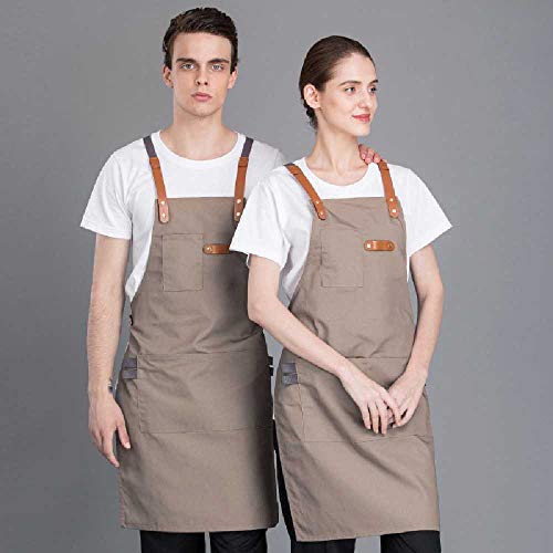 wangtao Catering Cafe Bar Hotpot Point Delantal De Trabajo Hombre Y Mujer Camarero Correas Alrededor De La Cintura Bordado Impreso caqui