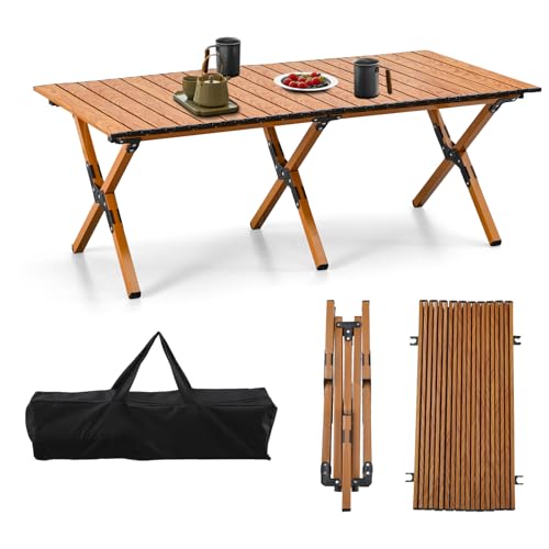 BOOSDEN Mesa de Camping Plegable de Aluminio HWFT-120x60cm-1 miniatura 1