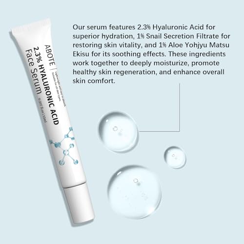 Image of 2.3% Hyaluronic Acid Serum for Face with 1% Snail Secretion Filtrate Deep Moisturizing Anti-Aging Anti-Wrinkle (3Pack-Each 15g)