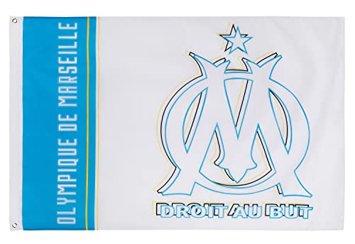 Drapeau droit au but OM - Collection officielle Olympique de Marseille - Taille 140 x 90 cm