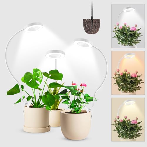 Wolezek 2 in 1 Grow Lights for Indoor Plants, 3 Colors Plant Lights for Indoor Growing with...