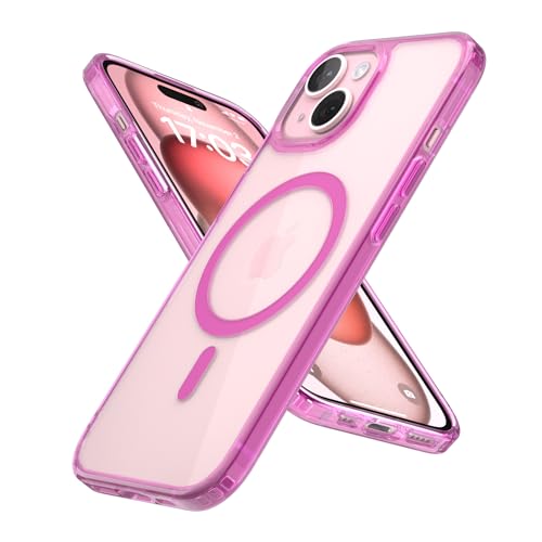 Coque magnétique pour iPhone 15 rouge avec protection militaire MagSafe