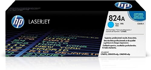HP CB381A 824A Original LaserJet Toner Cartridge, Cyan, Single Pack