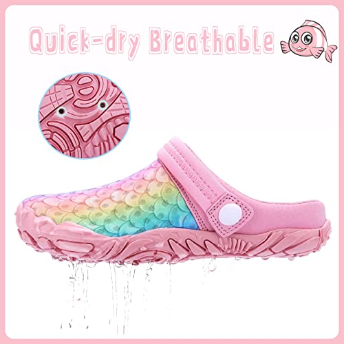 Kids Clogs Garden Shoes Girls Beach Boys Water Shoes Summer Cute Cartoon Slip On Quick Dry Children Classic Slippers Pink Scale 4.5 #TOP5