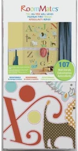 RoomMates Repositionable Childrens Wall Stickers Animal Alphabet