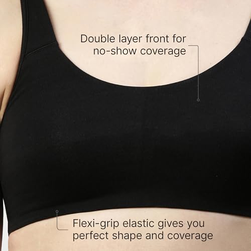 Image of Enamor Low Impact Women's Cotton Easy Everyday Bra - All Day Comfort Non Padded, Wirefree, High Coverage - SB06