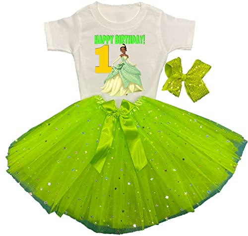 Tutu Dress Tutu Birthday Party Tutu Outfit Girl Birthday Shirt Personalized Green Tutu Birthday Dress 1st Birthday