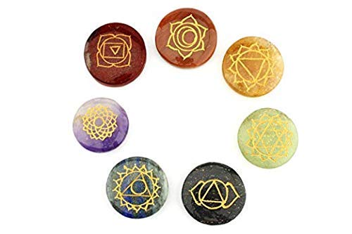 Arts From India Juego de discos de chakra con bolsa de terciopelo