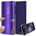 Produktbild DOHUI für Xiaomi Redmi Note 9S Hülle, Slim Spiegel PU Flip Handyhüllen Tasche Kratzfeste Magnetic Lederhülle Etui mit Standfunktion Schutzhülle für Xiaomi Redmi Note 9S (Lila)