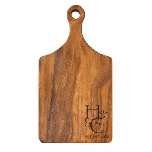 Tabla De Cortar De Madera Grabada Personalizable Con Asa miniatura 1