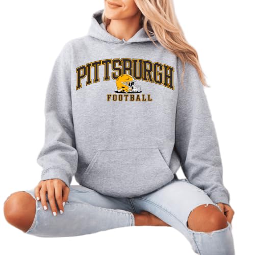 DAYLEA Pittsburgh Football Sweatshirt | Black and Gold Game Day Pullover | Unisex Cozy Crewneck | Fall Football Spirit Shirt