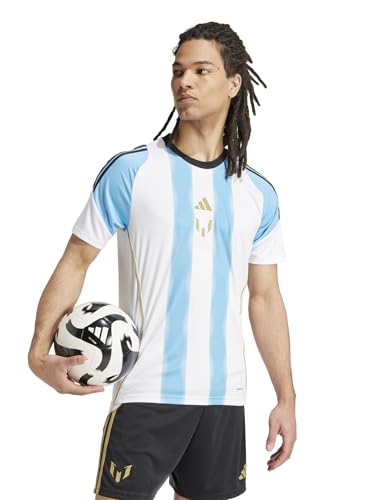 adidas Camiseta de Entrenamiento Messi para Hombre, Blanco/Seblbu, M