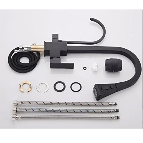 Robinet de cuisine noir mat avec mitigeur eau potable design premium - 6