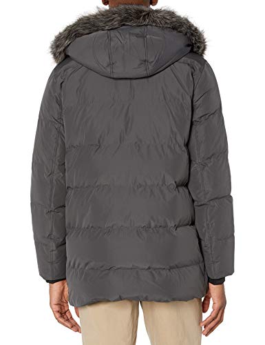 Image of Andrew Marc Men's Gattica Down Parka Jacket With Removable Faux Fur Trimmed Hood and Bib