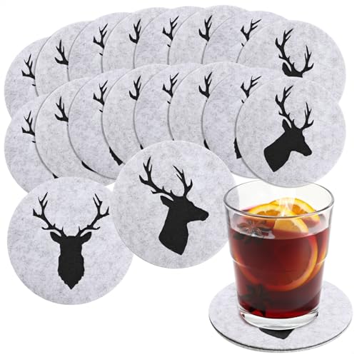 com-four® 16x Filzuntersetzer - Tischschoner aus robustem Filz -...