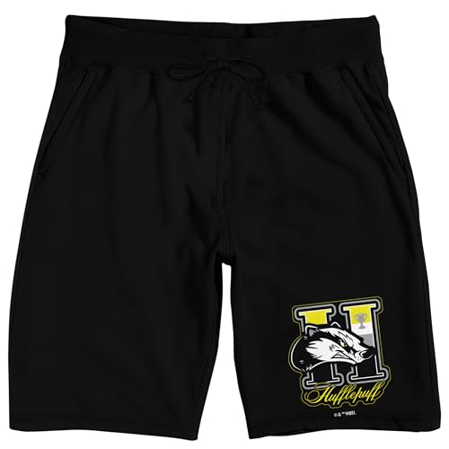 Bioworld Harry Potter Hufflepuff Adult Black Sleep Pajama Shorts