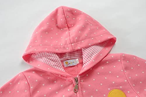 Ddsol Toddler Little Girl Zip Up Hoodie With Zipper Red Bunny Rabbit Jacket Hooded Sweatshirt Long Sleeve Shirt Coat Outwear Cotton Kid Pullover Top Spring Fall Winter Clothes For Baby Size 5T #TOP2