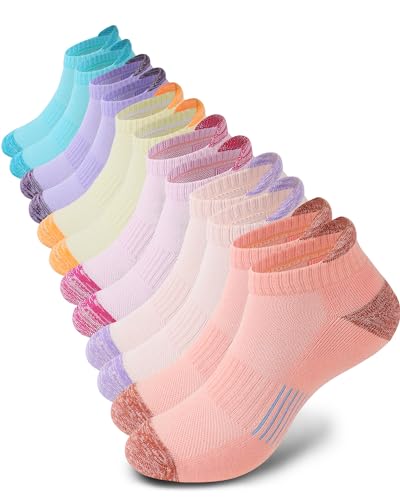 Women's Cushioned Ankle Socks Athletic Running Low Cut Socks 6-9/9-11