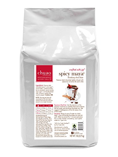 Chuao Chocolatier Spicy Maya Bulk Drinking Chocolate | Gourmet Chocolate Hot Cocoa Artisan European No Preservatives Mexican Hot Chocolate | For Gift Baskets, Christmas, Valentines Day, Gifts For Women, Men, Birthday, Thank You, Care Package | 5 Lb Bag #TOP18