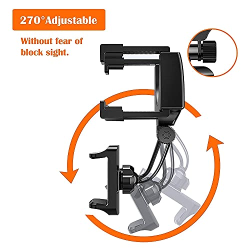 Image of GROX Anti Shake & Fall Prevention 360 Degree Rotation Adjustable Anti Vibration Car Phone Holder for Rear View Mirror Mount Stand - Supports Mobile Up to 6.5 inch Smartphones