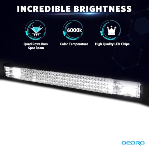 Image of OEDRO 32 Inch LED Light Bar 768W Straight Spot Flood Combo Quad-Row