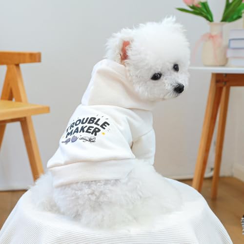 Disfraz con capucha para perros pequeños blanco talla Small miniatura 2