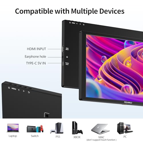 Image of FEELWORLD D10 10.1inch 1920x1200 Telepromter Monitor Build-in Speakers 75mm Vesa,Image Flip Portable Touchscreen HDMI Monitor Compatible for for PC, Camera, Game Console