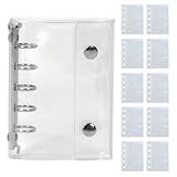 Mosasa シール帳 透明 女の子 はがせる m5 シール バインダー シール手帳 クリアバインダー 5穴 マイクロ5 シール収納 推し活グッズ （透明）