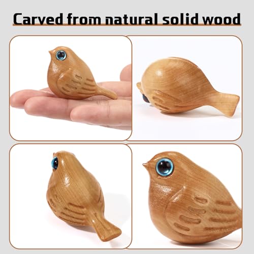 Set de 6 Figuras de Pájaros de Madera Decorativas miniatura 3