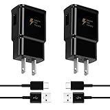 Adaptive Fast Charging Type C Android Phone Charger with Cable for Samsung Galaxy S10/ S9/S10 plus/S9 Plus/S10e/S21/S21plus/S21 Ultra/S20/S20 plus/S8/Note 20/Note 10/Note 9/ Note 8/Z Flip 3 5g(2 Pack)