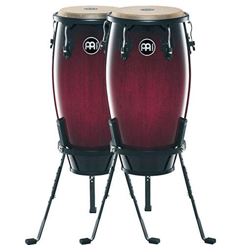Meinl Percussion HC512WRB Headliner Series 11-Inch and 12-Inch Conga Set With Basket Stands, Wine Red Burst