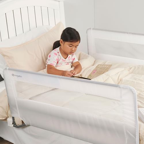 Regalo Safety Double-Sided Swing Down Bed Rail Guard (2-Pack), Toddler Bed Rail for Twin to Queen Beds, Extra Long 43”, Reinforced Anchor System, Easy Install, White by Regalo - Image 7