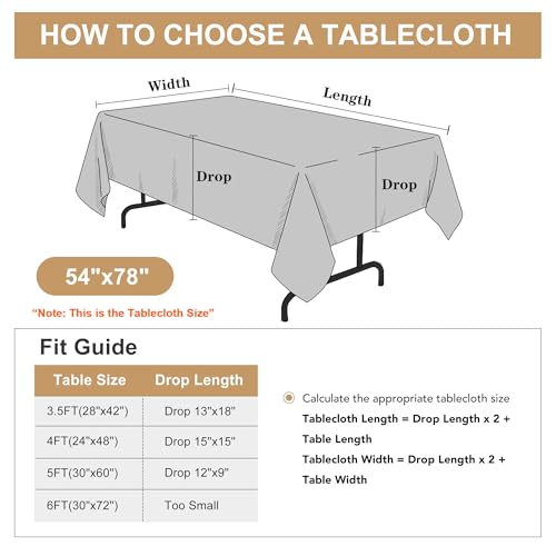 Image of sancua Rectangle Tablecloth - 54 x 78 Inch - Stain and Wrinkle Resistant Washable Polyester Table Cloth, Decorative Fabric Table Cover for Dining Tables, Buffet Parties and Camping, Gold