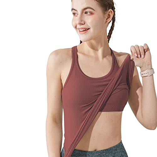 Image of sphinx cat Womens Ribbed Workout Crop Tops with Built in Bra Yoga Racerback Tank Top Slim Fit