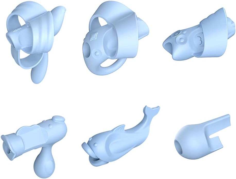 6 Stages Step by Step Pencil Grips Trainer Set for Right-Handed, Kids Handwriting Aid Correction Tool for Preschool Homeschool Kindergarten Classroom, 6PCS (Blue) : Office Products